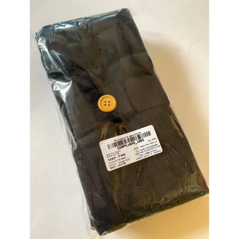 Generic Solid Cotton Napkins Sets (Black) - Image 2