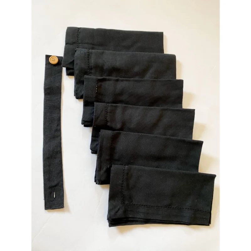 Generic Solid Cotton Napkins Sets (Black) - Image 4