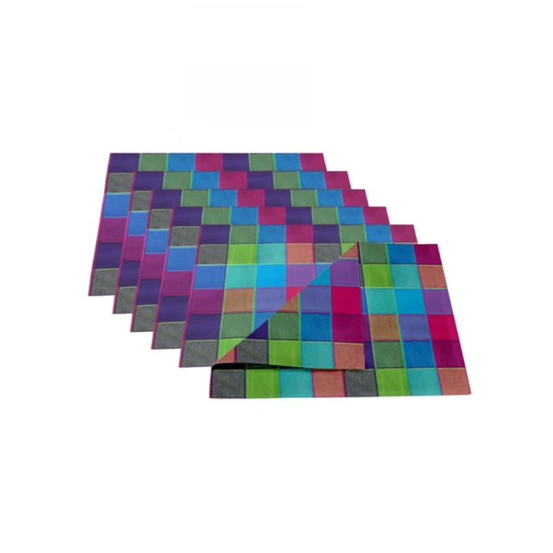 Generic Checked Cotton Place Mats Sets (Multicolor) - Image 3