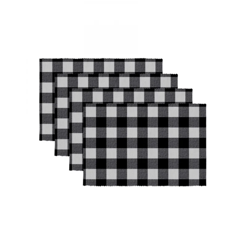 Generic Checked Cotton Place Mats Sets (Black) - Image 3