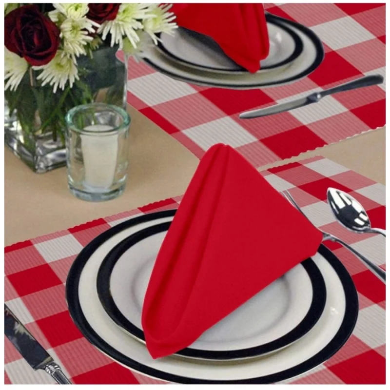 Generic Checked Cotton Place Mats Sets (Red) - Image 3