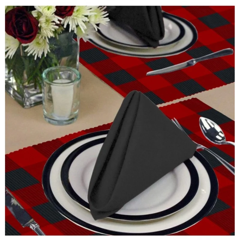Generic Checked Cotton Place Mats Sets (Red & Black) - Image 4