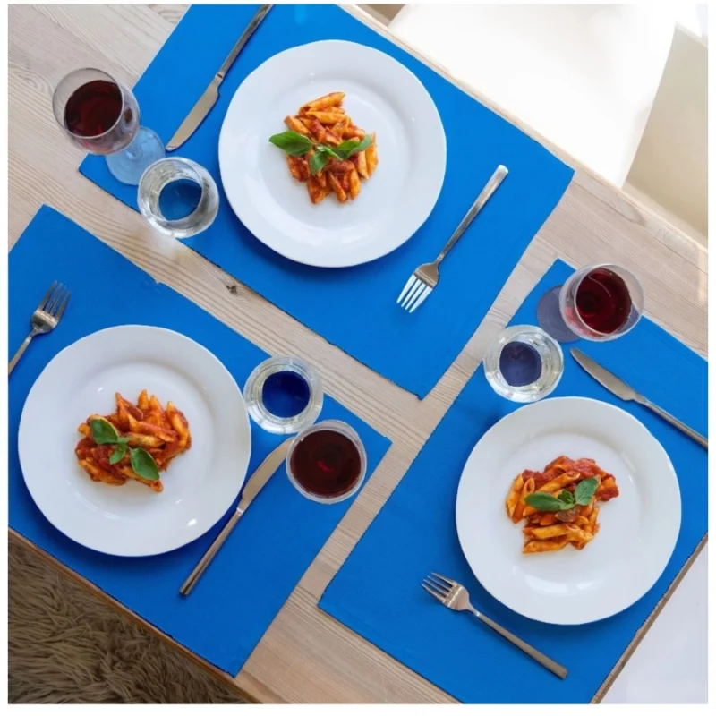 Generic Solid Cotton Place Mats Sets (Turquoise Blue) - Image 3