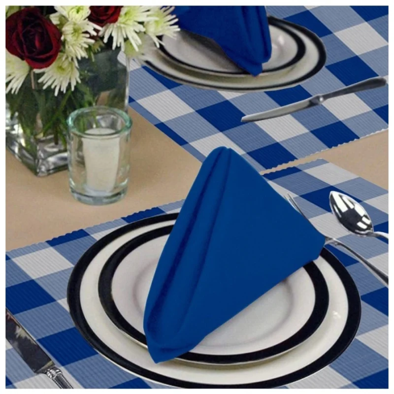Generic Checked Cotton Place Mats Sets (Royal Blue) - Image 4