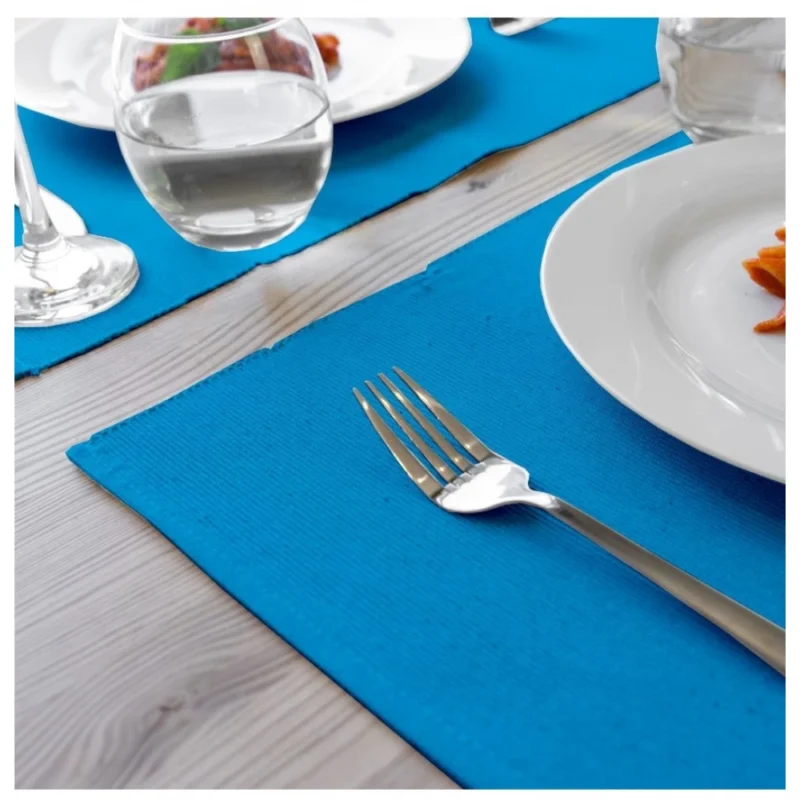 Generic Solid Cotton Place Mats Sets (Turquoise Blue) - Image 2