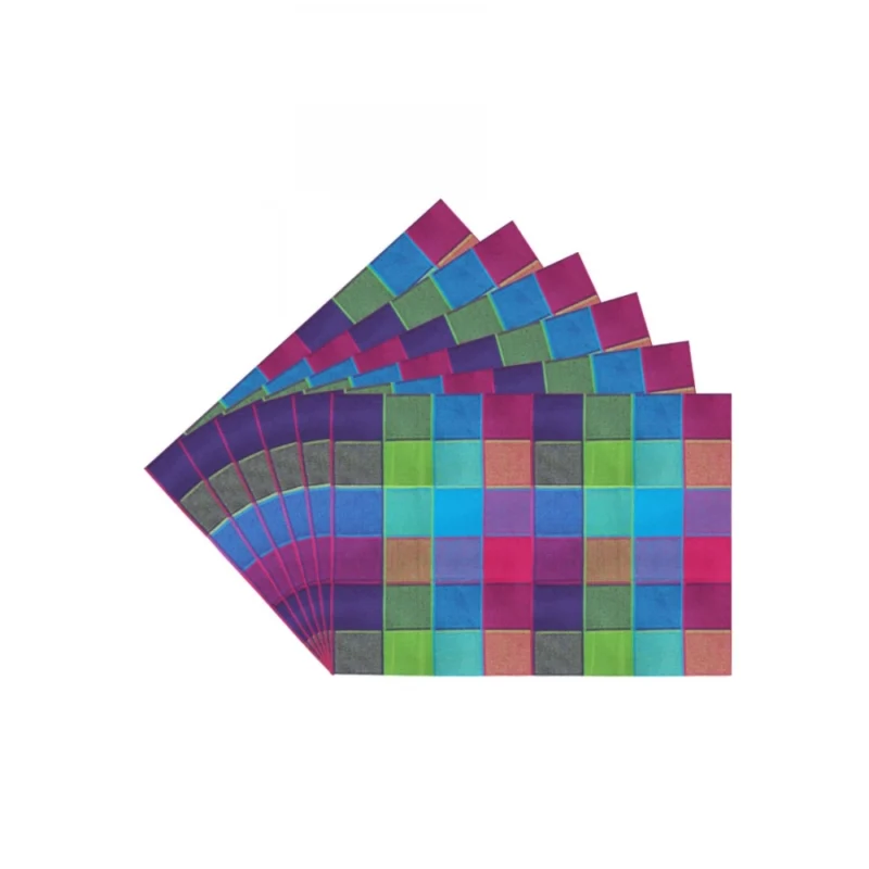 Generic Checked Cotton Place Mats Sets (Multicolor) - Image 4