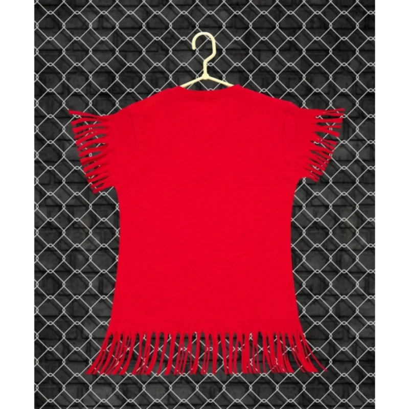 Generic Girl's Casual Short Sleeve Printed Cotton T Shirt (Red) - Image 3