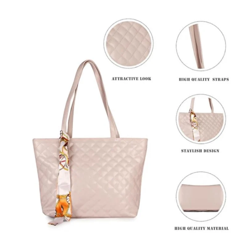 Generic Women's Polyurethane Textured  Shoulder Bag (lavender) - Image 2