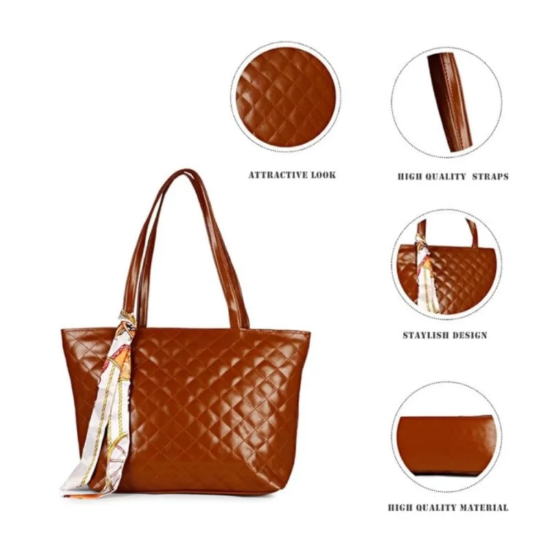Generic Women's Polyurethane Textured  Shoulder Bag (Dark Brown) - Image 2