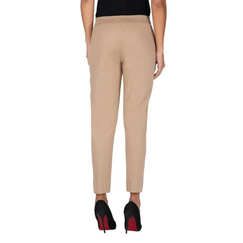Generic Women's Casual Cotton Lycra Solid Trouser Pants (Beige) - Image 3