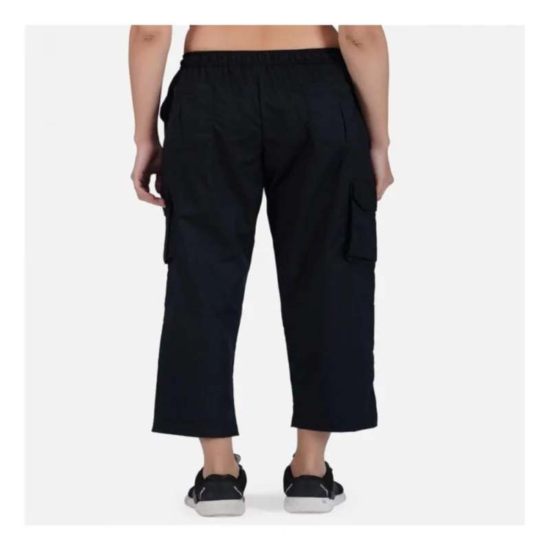 Generic Women's Casual Cotton Solid Cargo Pants (Black) - Image 3