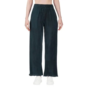 Generic Women's Casual Cotton Blend Striped Bottomwear (Blue)