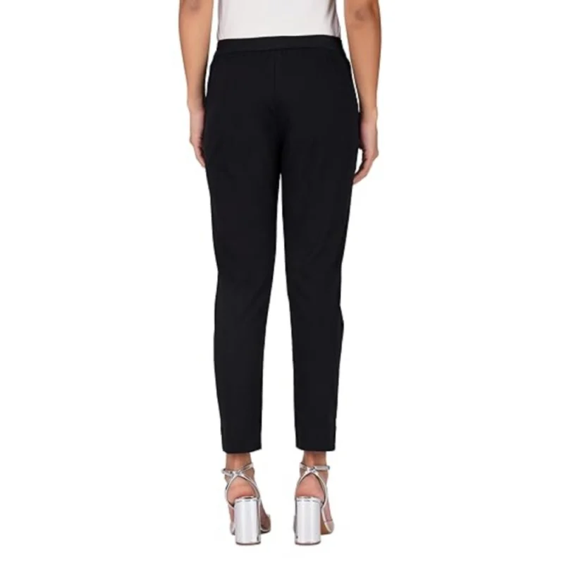 Generic Women's Casual Cotton Lycra Solid Trouser Pants (Black) - Image 3
