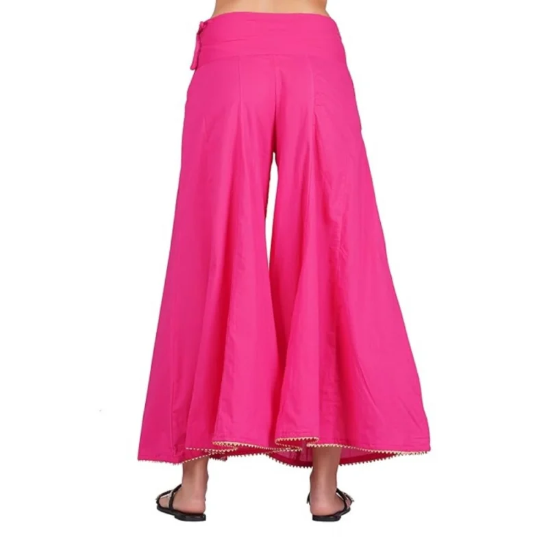 Generic Women's Casual Cotton Solid Palazzo (Pink) - Image 3