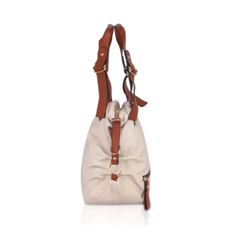 Generic Women's Faux Leather Solid Tote Bag (White) - Image 5