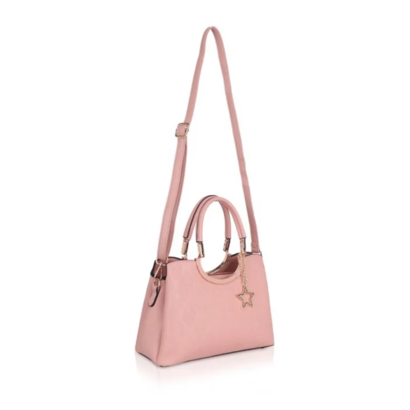 Generic Women's Faux Leather Printed Adjustable Long Belt Handbag (Pink) - Image 2