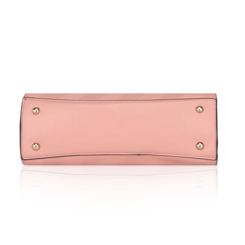 Generic Women's Faux Leather Textured Adjustable Long Belt Handbag (Pink) - Image 3