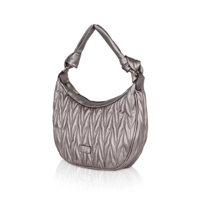 Generic Women's Faux Leather Textured Handbag (Silver Grey) - Image 6