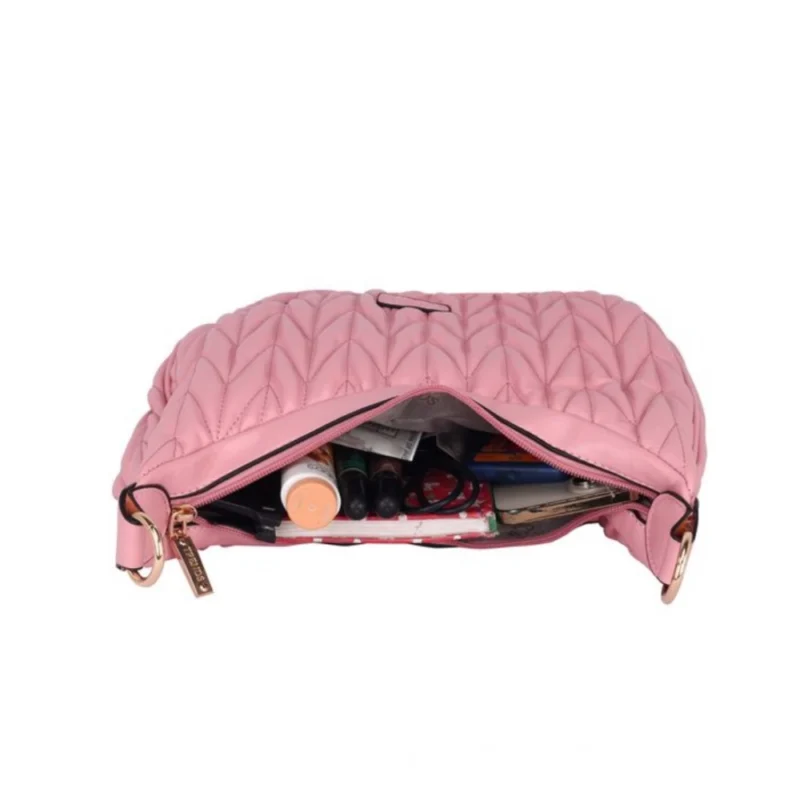 Generic Women's Faux Leather Textured Handbag (Pink) - Image 2