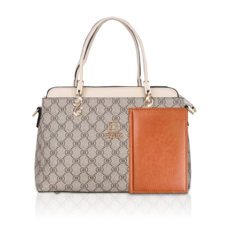 Generic Women's Faux Leather Printed Handbag (Beige) - Image 2