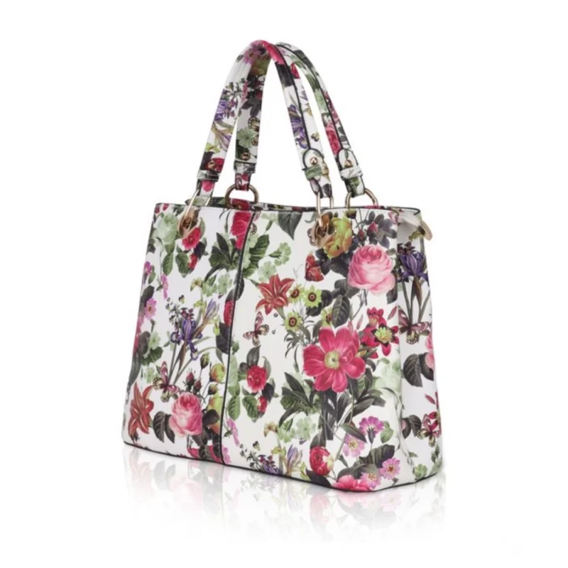 Generic Women's Faux Leather Printed Handheld Bag (White Pink) - Image 6