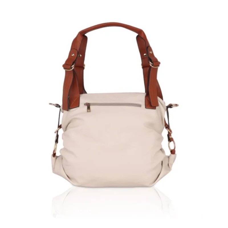 Generic Women's Faux Leather Solid Tote Bag (White) - Image 4