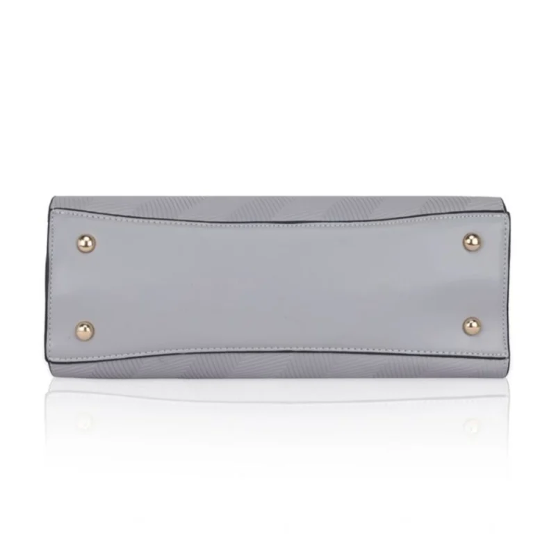Generic Women's Faux Leather Textured Adjustable Long Belt Handbag (Grey) - Image 3