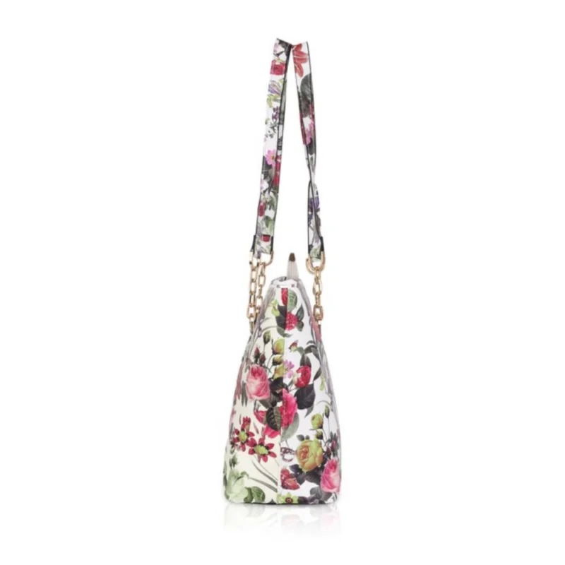 Generic Women's Faux Leather Printed Tote Bag (White Pink) - Image 3
