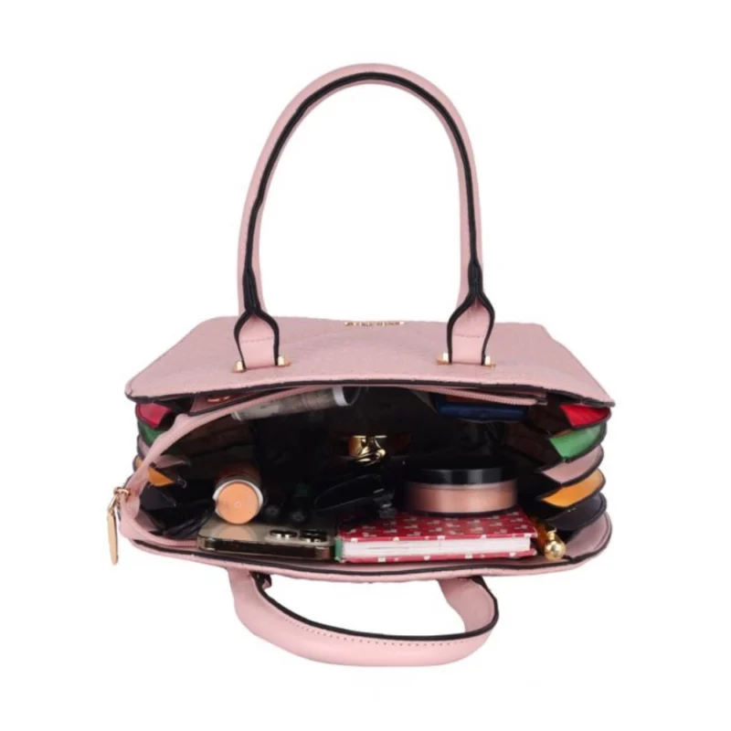 Generic Women's Faux Leather Printed Adjustable Long Belt Handbag (Pink) - Image 2
