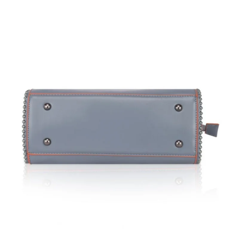 Generic Women's Faux Leather Metal Beads Handbag (Grey) - Image 3