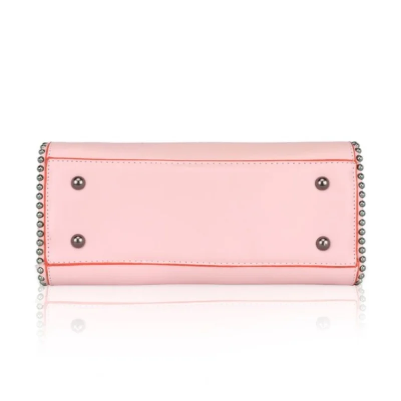 Generic Women's Faux Leather Metal Beads Handbag (Pink) - Image 2