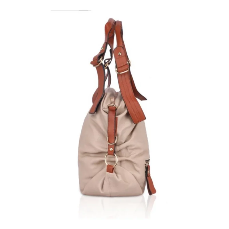 Generic Women's Faux Leather Solid Tote Bag (Grey) - Image 5