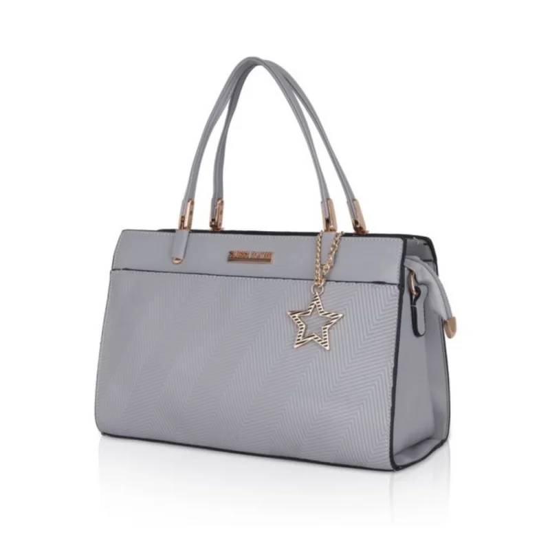 Generic Women's Faux Leather Textured Adjustable Long Belt Handbag (Grey) - Image 5
