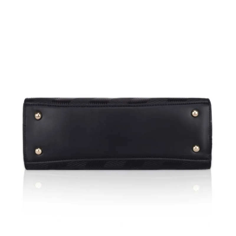 Generic Women's Faux Leather Textured Adjustable Long Belt Handbag (Black) - Image 3