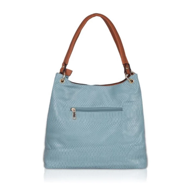 Generic Women's Faux Leather Textured Tote Bag (Grey) - Image 4