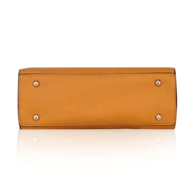 Generic Women's Faux Leather Solid Handbag (Yellow) - Image 3