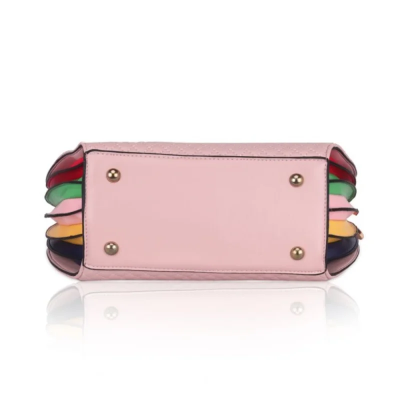 Generic Women's Faux Leather Printed Adjustable Long Belt Handbag (Pink) - Image 3