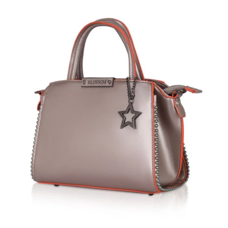 Generic Women's Faux Leather Metal Beads Handbag (Bronze) - Image 6