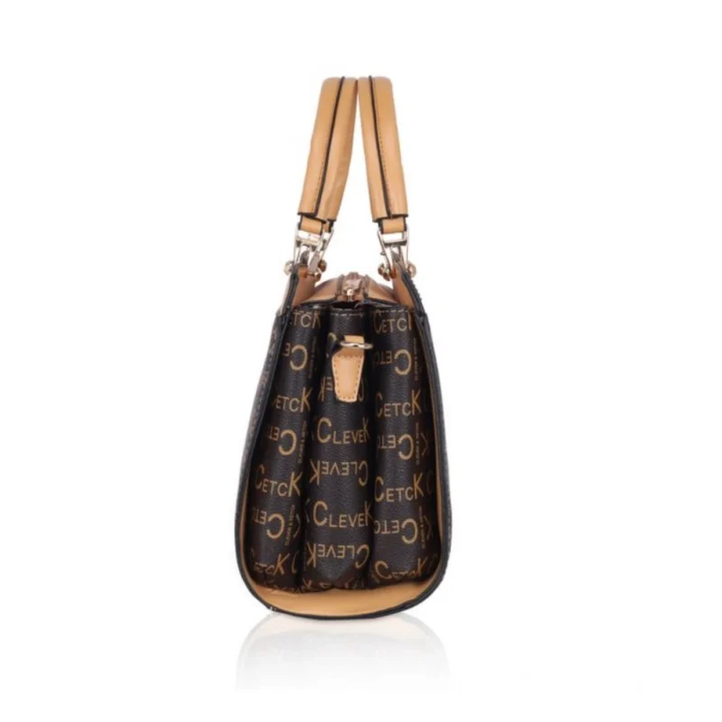 Generic Women's Faux Leather Printed Handbag (Camel) - Image 5
