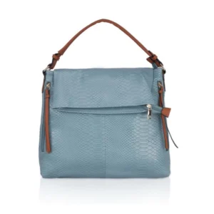 Generic Women's Faux Leather Textured Sling Bag (Blue)