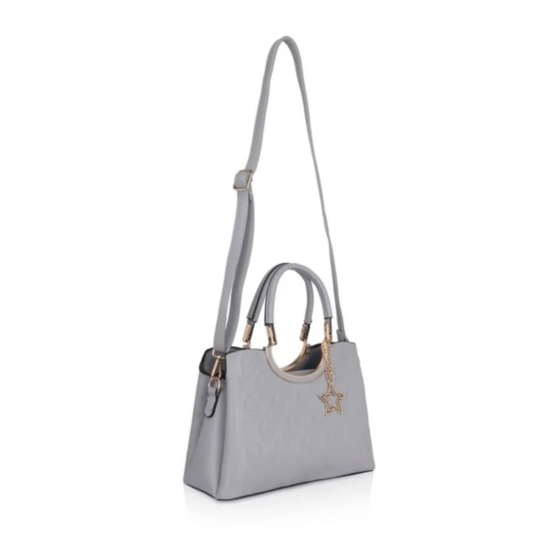 Generic Women's Faux Leather Printed Adjustable Long Belt Handbag (Grey) - Image 2