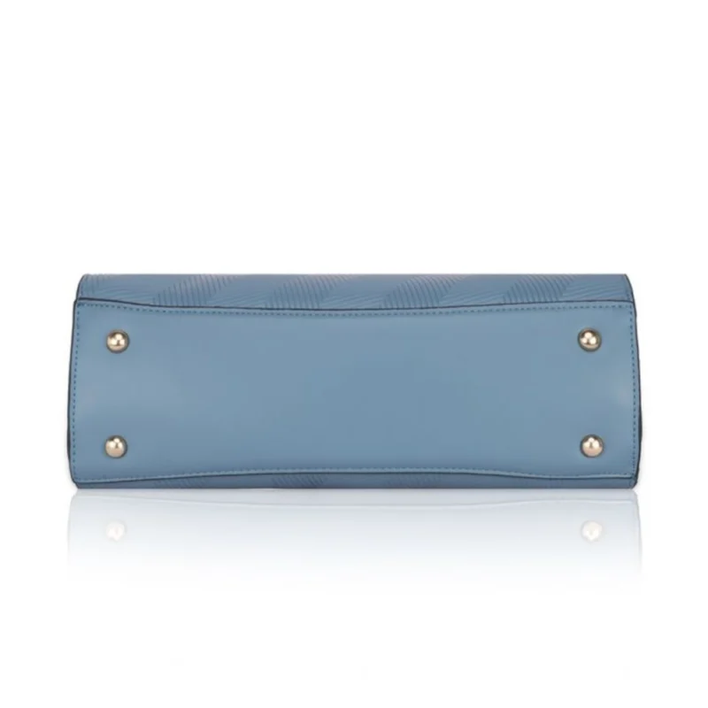 Generic Women's Faux Leather Textured Adjustable Long Belt Handbag (Blue) - Image 3