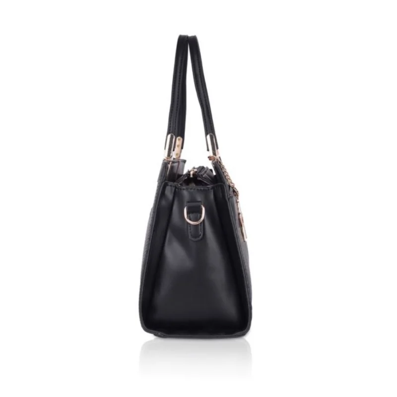 Generic Women's Faux Leather Textured Adjustable Long Belt Handbag (Black) - Image 6