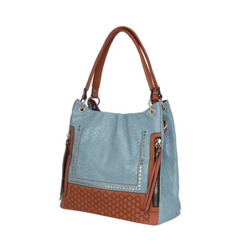Generic Women's Faux Leather Textured Tote Bag (Grey) - Image 6