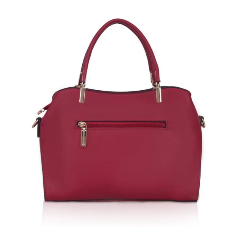 Generic Women's Faux Leather Solid Handbag (Maroon) - Image 4