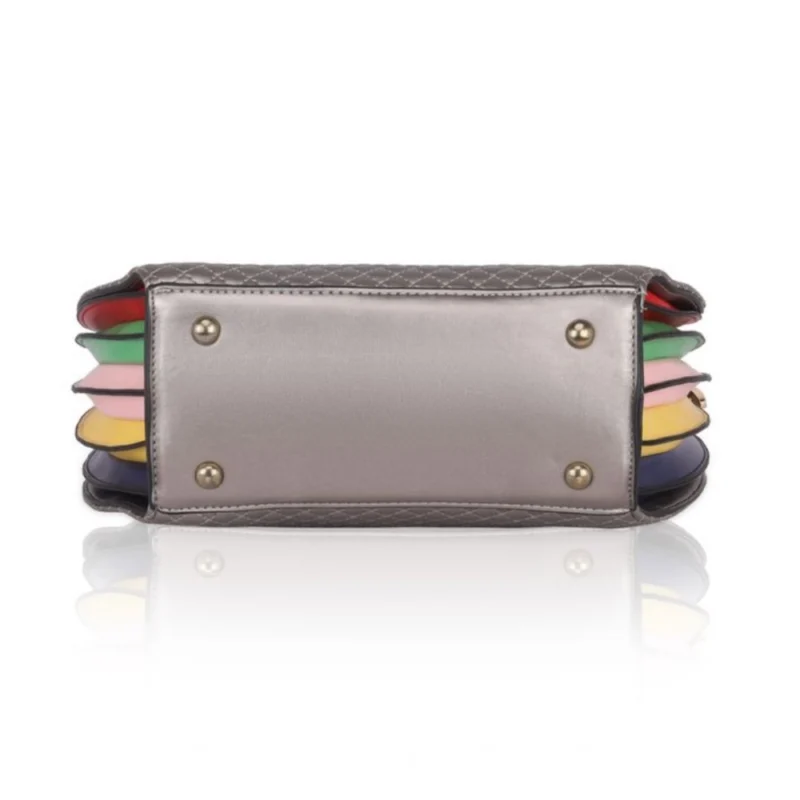 Generic Women's Faux Leather Printed Adjustable Long Belt Handbag (Silver Grey) - Image 3