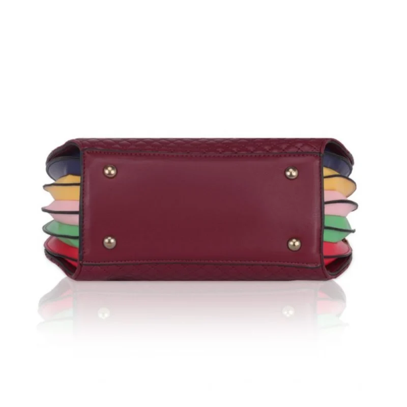 Generic Women's Faux Leather Printed Adjustable Long Belt Handbag (Maroon) - Image 3