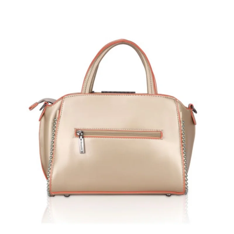 Generic Women's Faux Leather Metal Beads Handbag (Gold) - Image 4