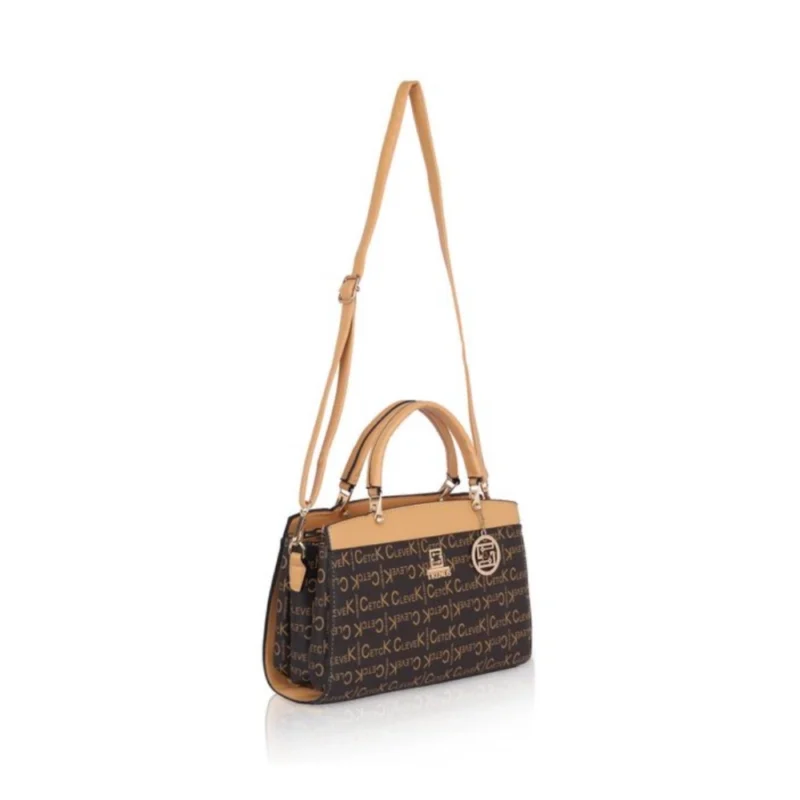 Generic Women's Faux Leather Printed Handbag (Camel) - Image 2