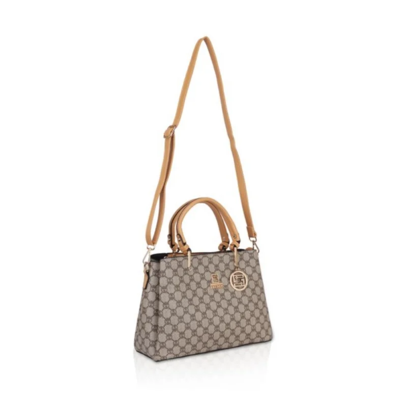 Generic Women's Faux Leather Printed Handbag (Camel) - Image 2